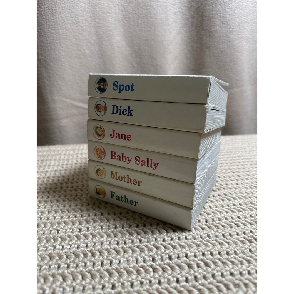 Vintage Dick and Jane Board Book Set 6 Titles Spot Baby Sally Mother Father Kids